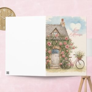 Bicycle by the Rose Cottage – Love Always Valentine’s Card