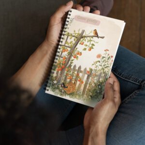 Grow Gently – Cottagecore Garden Spiral notebook | Aesthetic Floral Notebook with Birds & Vintage Nature Art