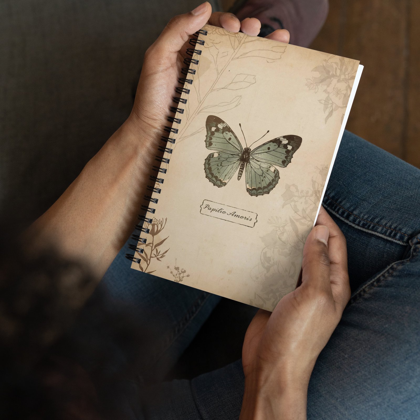 Papilio Amoris Antique Butterfly Spiral Notebook | Vintage Botanical Journal